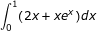 \small \dpi{80} \fn_jvn \int_{0}^{1}(2x+xe^x)dx